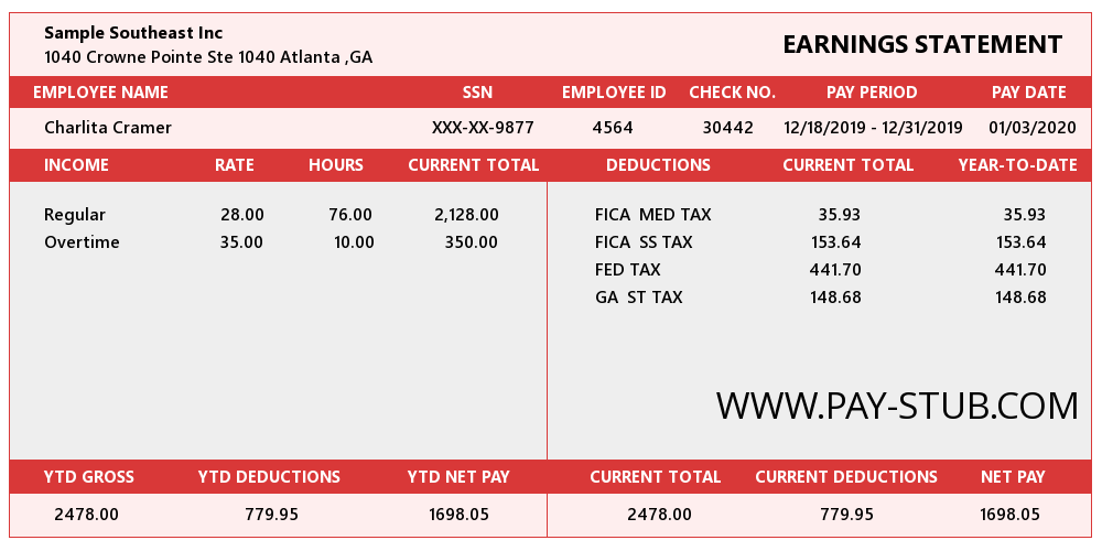 Adp Pay Stub Template Excel from www.pay-stub.com